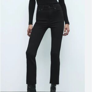 ZARA Women's The Dreed Flare Faded Black Jeans Size 8